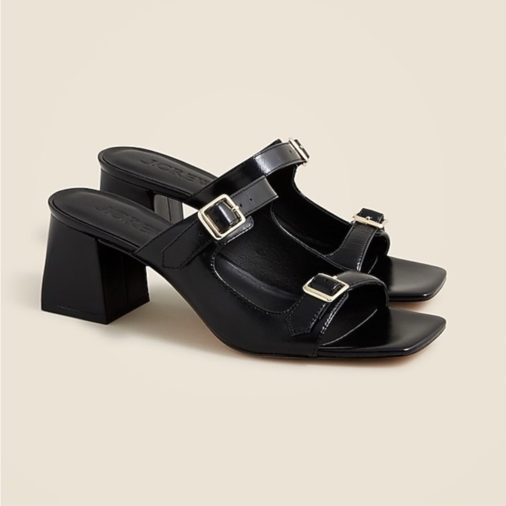 J. Crew Black Leather Mules